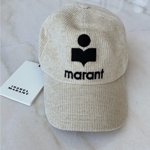 Cream Isabel Marant Corduroy Baseball Cap - Picture 1 of 4